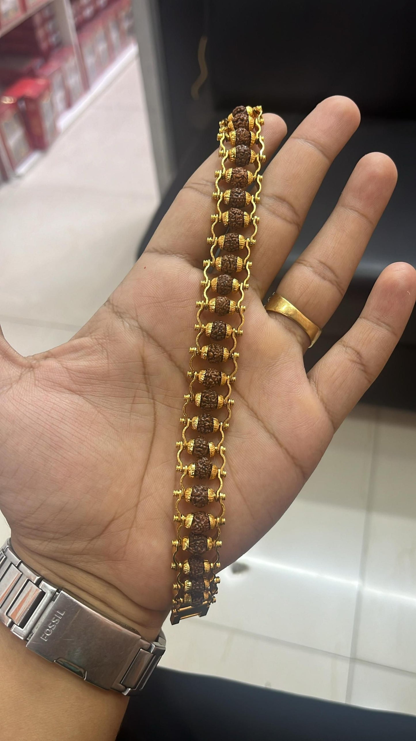 Gold Plated Rudraksha Bracelet for Men™