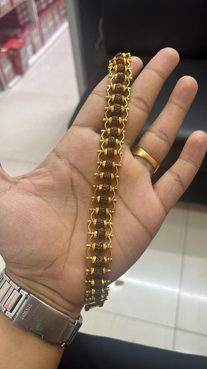 Gold Plated Rudraksha Bracelet for Men™